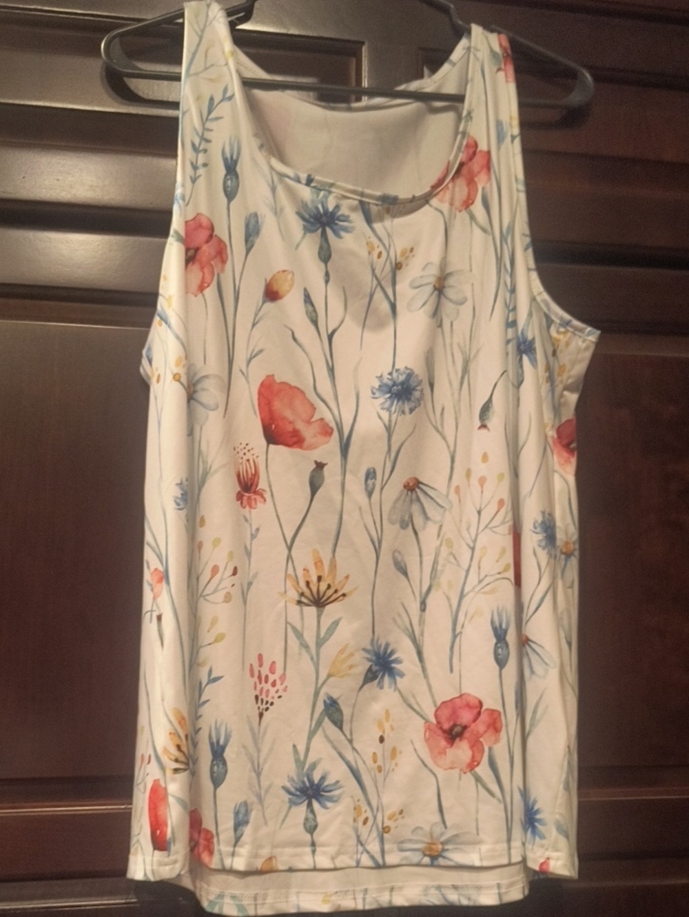 Floral Print Sleeveless Tank Top - White/Multicolor